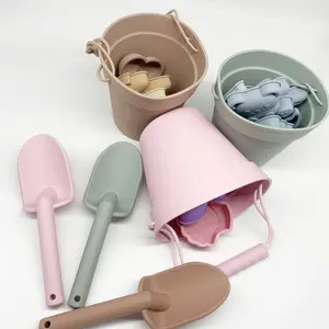 Ensemble de seaux de sable et de pelles en Silicone pour l'extérieur, jouets de plage pour enfants et tout-petits, été Offre Spéciale