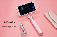 Mini bâton de selfie en alliage d'aluminium avec télécommande sans fil pour téléphones Android, extensible jusqu'à 6600 mm, pliable à 18 cm, léger (128 g)