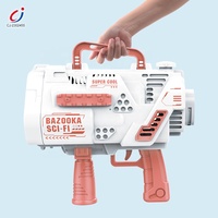 Pistol Gelembung Otomatis Chengji Terbaru 24 Lubang Bazooka Super Machine 2026 Mainan Elektrik Penembak Gelembung