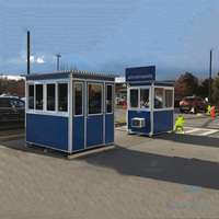 Cabine de bureau préfabriquée pliable, kiosque mobile, poste de sécurité avec serrure et roues de remorque, en promotion