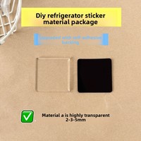 Aimants de réfrigérateur promotionnels DIY en acrylique carrés décoratifs avec support adhésif pour le bureau, la cuisine