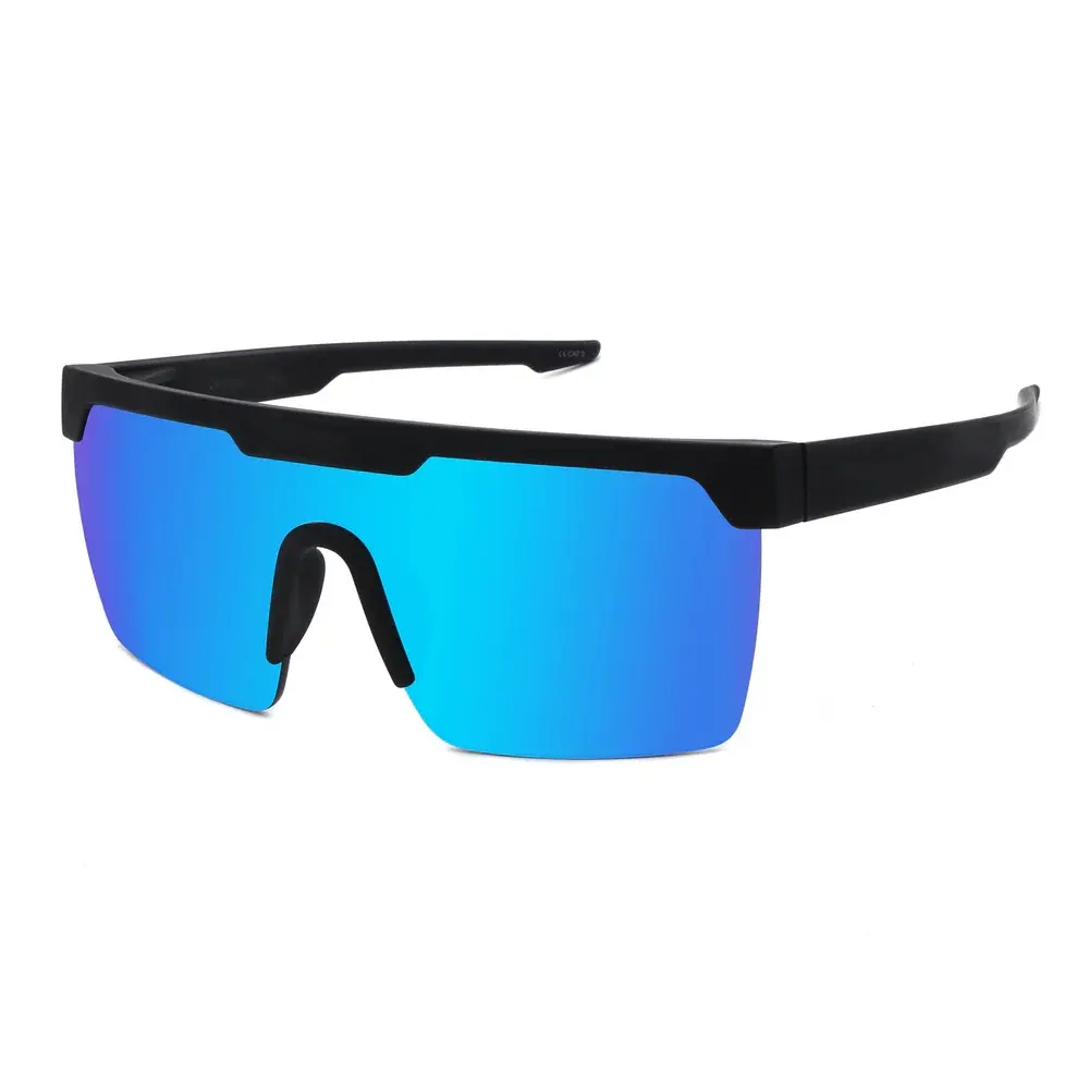 Logo esterno personalizzato oversize un pezzo lente Sport Eyewear ciclismo guida di alta qualità specchio polarizzato occhiali da sole donne uomini