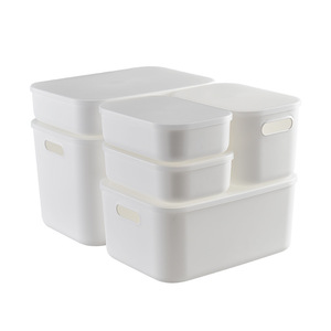 Custom multiple PP perfume organizer home office white storage boxes with lid