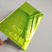 Plaques acryliques miroir vert fluorescent pour découpe laser, panneau réfléchissant personnalisé pour la décoration, panneau miroir vert