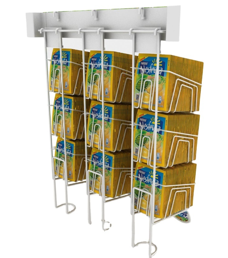 Custom Made Metal Wire Chewing Gum Candy Snack Display Stand Powdered Solid Beverage Display Rack for Wall Fixing Retail Shop — view 4