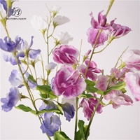 Bunga Sweet Pea Artificial Real Touch Grosir Warna Biru Ungu Putih untuk Dekorasi Pernikahan Rumah Hotel