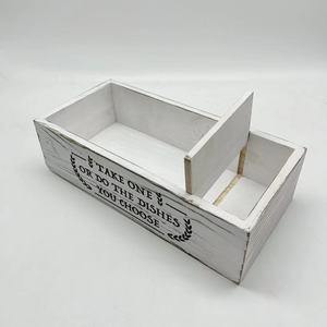 Boîte <span class=keywords><strong>de</strong></span> rangement rustique en bois <span class=keywords><strong>de</strong></span> <span class=keywords><strong>sapin</strong></span> pour assiettes en papier, organisateur d'assiettes en papier et porte-ustensiles pour comptoir <span class=keywords><strong>de</strong></span> cuisine - Product Image 3