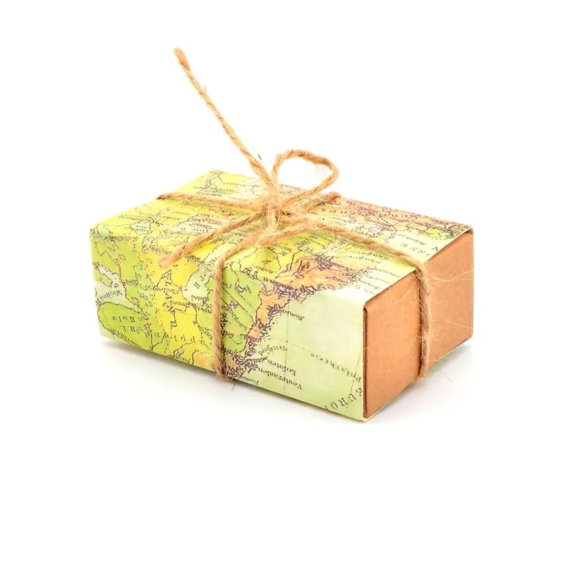 Viajes Vintage partido Favor cajas mapa del mundo partido caramelo cajas bebé ducha partido boda decoraciones de cumpleaños