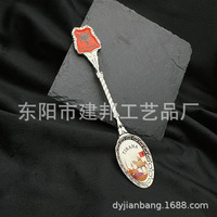 Metallische Touristen-Souvenirs: Personalisierter spanischer ALBANIA-Aufkleber, galvanisierter Display-Löffel, Sammlerlöffel