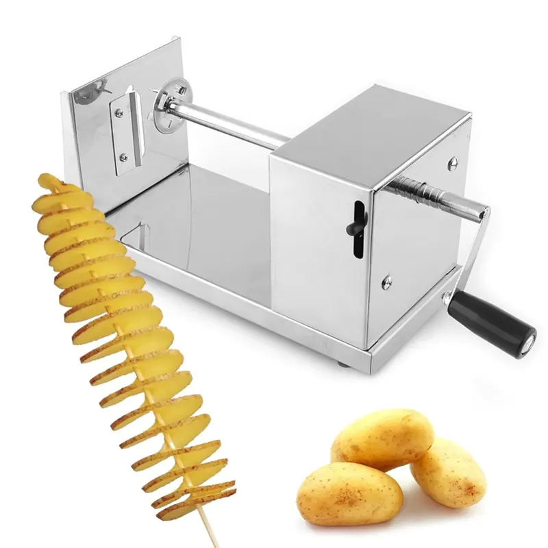 Stainless steel commercial manual industrial potato chip cutter / spiral potato slicer machine