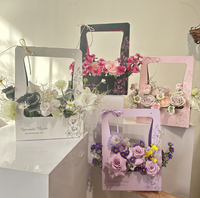Boîte en papier florale, boîte à fleurs exquise, écologique et portable pour l'emballage de bouquets cadeaux