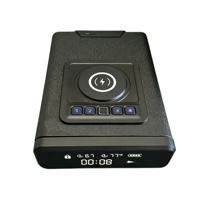 Coffre-fort pour armes à feu avec tiroir à ouverture automatique, rechargeable par USB, affichage LED, chargement de téléphone, 4 modes de déverrouillage (empreinte digitale, mot de passe, clé, Bluetooth), pour bureau
