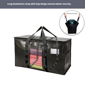 Bacs de rangement robustes pour déménagement avec poignées et fermetures éclair – Alternative pratique aux caisses de déménagement – Fournitures d'emballage pratiques pour le shopping - Product Image 4