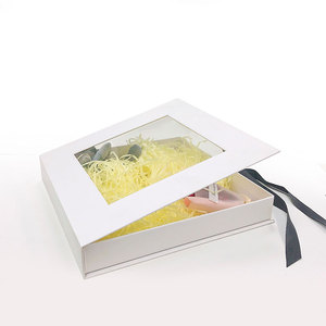 Wholesale Luxury Book Shape Gift <b>Boxes</b> Clear Window Custom Magnetic Ribbon White Closure for Nail Polish Oil Luxury White - Product Image 2