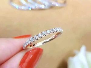 Xinfly 18K Gold 0.68ct Natural Diamond Full Eternity Wedding Band Eternity <b>Rings</b> Round Cut Gemstone for Engagement or Gift - Product Image 2