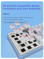OusadiGaming Keyboard Mekanik RGB Baru Nirkabel Proyeksi Cahaya Hitam Hot Swap Anti-Ghosting Alas Logam 6 Gastek Mahjong