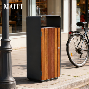 Customized high-end stainless steel outdoor waste <b>bins</b> for scenic spots and hotels; corrosion-resistant and <b>large</b> capacity for - Product Image 2