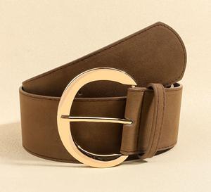 Ceintures larges en cuir PU tendance pour femmes avec une grande <span class=keywords><strong>boucle</strong></span> <span class=keywords><strong>dorée</strong></span>. - Product Image 3