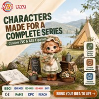 Figur Chibi Gadis Toko Bunga Koleksi PVC ABS Buket Mawar Mainan Seni Hadiah Bersertifikat CE EN71 ISO OEM ODM