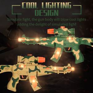 Jouets de pistolet en plastique pour enfants Camouflage Son Lumière Vibration Pistolet Garçon Armes électriques Jouet - Product Image 5