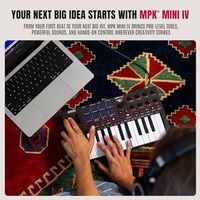 OEM ODM MPK Mini IV USBC MIDI Keyboard Controller for Beginners and Producers Compact Keys Drum Pads Knobs Pitch and Mod Wheels