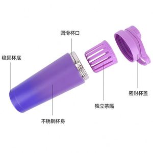 Stainless Steel Double Wall Insulated <b>Bottle</b> 500Ml With Scale Mark 17Oz/25Oz <b>Shaker</b> Cup - Product Image 2