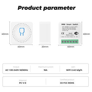 2 Way APP Timing Mini DIY Controller Breaker 16A + Bluetooth + WIFI Tuya Smart Switch pour Alexa <span class=keywords><strong>Google</strong></span> <span class=keywords><strong>home</strong></span> - Product Image 5