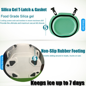 Hielera Redonda Rotomoldeada de 27QT, Caja Refrigeradora Rígida con Retención de Hielo de 5 Días, Hielera Portátil <span class=keywords><strong>para</strong></span> Acampar, Pesca y Actividades al Aire Libre - Product Image 5