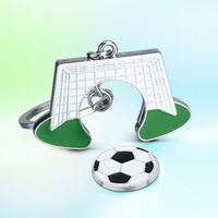 Porte-clés en alliage de zinc, design moderne et simple, motif but de football, petit cadeau pour fan, pendentif