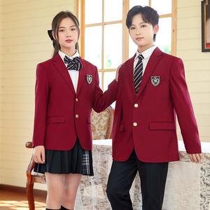 制服マルーンカラーセレモニアル西洋スタイル韓国の制服セット子供のための服 - Product Image 2