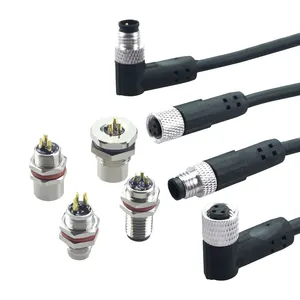4pin male to female M12 magnetic electronics wire connectors
