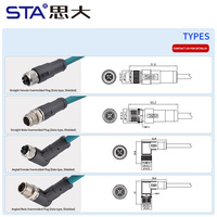 Cable de Datos Industrial M12 X-Code de 8 Pines Personalizado para Cámara, Conector Impermeable Cat6a Macho/Hembra Recto/Angular, Enchufe de Aviación