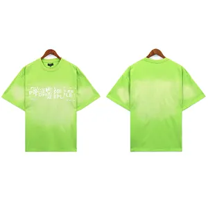 Camiseta masculina unissex de marca unissex personalizada grande de alta qualidade com estampa de 230G de algodão de alta qualidade