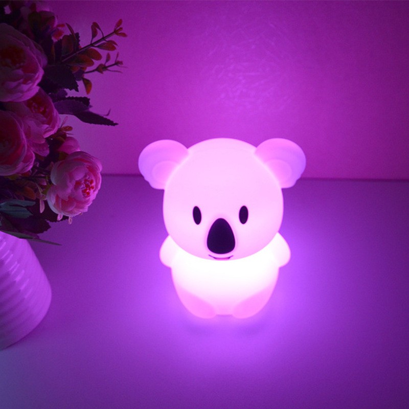 Красочный светодиодный мягкий Ночной свет pat свет для зубов в форме коалы пульт дистанционного управления прикроватная атмосфера работы при прослушивании музыки по bluetooth свет