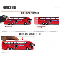 1:50 modèle moulé sous pression en alliage de simulation de bus touristique jouet de voiture en métal avec effet son et lumière pour les enfants