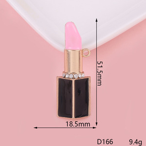 シックなダイヤモンドリップスティックセクシーなリップフォンケースチャームDIY工芸品デコアクセサリー合金リップスティック & ラインストーンチャーム手作りDIY - Product Image 3
