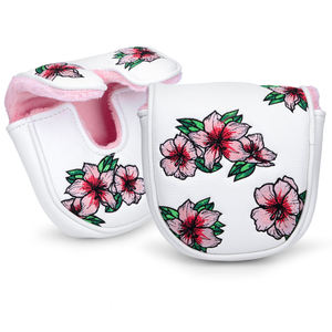 Housse de putter de golf en cuir PU avec broderie florale, design OEM, magnétique, pour putter mallet - Product Image 1