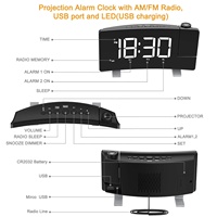 Großer Digitaler LED-Wecker für Kinder Wandmontiert USB-Betrieben USB Industriedesign mit FM-Radio Anpassbares Logo Projektor
