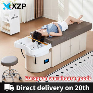 Lit de lavage de cheveux de luxe nouvellement conçu avec armoire de rangement, lit de massage, lit de spa capillaire pour salon de coiffure - Product Image 2