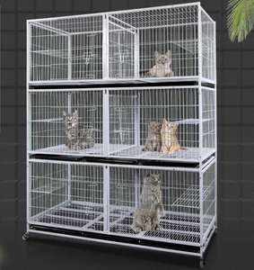 Cage multicouche en fer moderne pour animaux de compagnie avec motif solide respirant pour chats et chiens - Product Image 2
