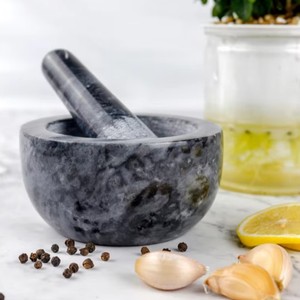 Mortero de Mármol Ecológico y Elegante para Cocina, Piedra de Moler Pulida para Ajo, Apto para Uso Alimentario, Nuevo Modelo - Product Image 1