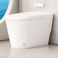 Toilette intelligente avec bidet, à poser au sol, de luxe, monobloc, allongée, fermeture automatique, capteur de pied, ouverture/fermeture/flush, siège chauffant, massage, lavage