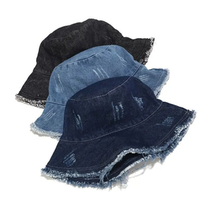 Nuevo Retro rasgado Denim Sunbonnet mujeres verano cubo sombrero pescador sombrero protector solar protección solar sombrero Unisex Panamá gorra - Product Image 3