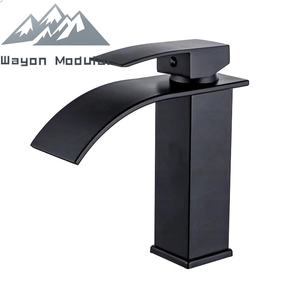 Grifo de Lavabo Estilo <span class=keywords><strong>Cascada</strong></span> Wayon, Corto, Negro Mate, Moderno, para Encimera de Baño - Product Image 6