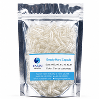 Capsules vides transparentes halal de qualité supérieure pour bétail, tailles 000, 00, 0, 1, 2, 3, avec logo personnalisé imprimé, pour pilules et médicaments