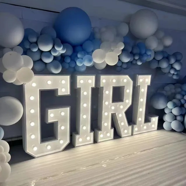 Factory Wholesale Letter Big Party Front Lit Large Bulb Sign 4ft With Lights 3ft Led Marquee 3d Free Standing Letters