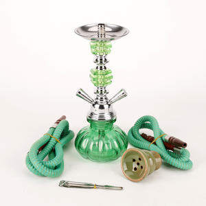 Usine transfrontalière chaude arabe Maya narguilé acrylique vert 32 cm Double narguilé bol petite saveur narguilé avec technique de laque - Product Image 5