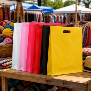 Durable Die Cut <b>Bags</b> Flexible LDPE OEM ODM Space Saving Bookstore Retail Store Heavy Duty Market Stall - Product Image 6
