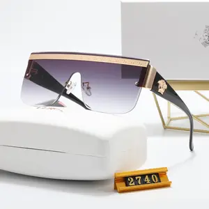 Sunglass 2024 Women Sun Glasses Luxury Shades Wholesale Trendy Shade Rimless Oversized Sunglasses Men