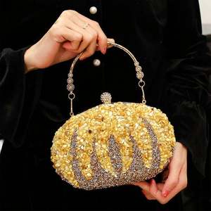 Bolso de Mano de Cristal con Forma de Rosa para Fiesta de Graduación, Bolso de Mano Brillante con Purpurina, Bolso de Mano de Cristal - Product Image 4